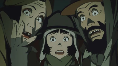Tokyo Godfathers film trailer button