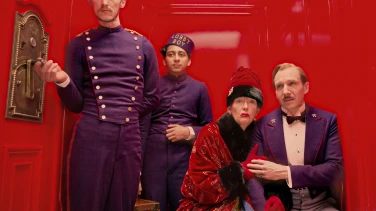 The Grand Budapest Hotel film trailer button